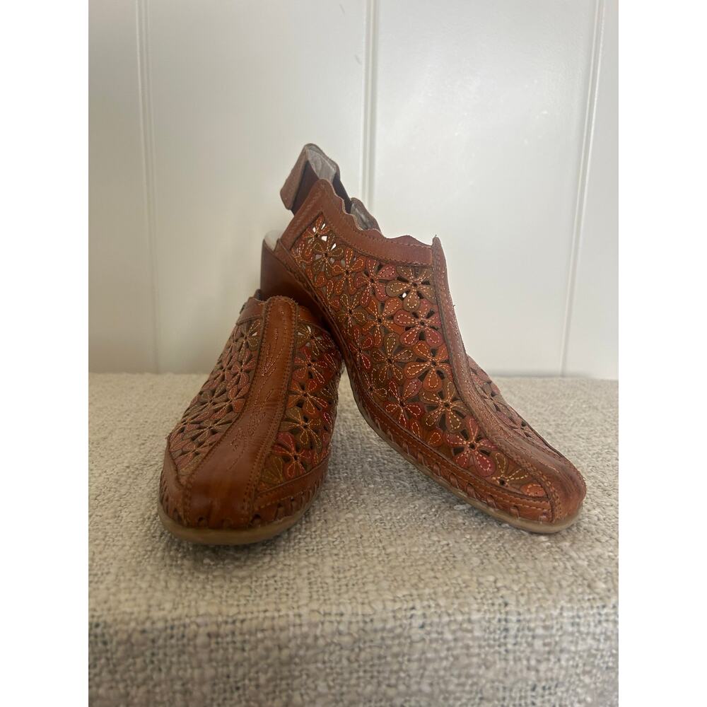 Pikolinos Romana Brown Slingback Shoe Sandal Size 37 (6.5/7)